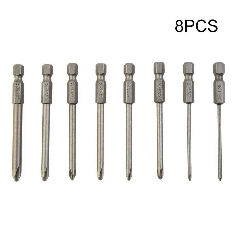 8pcs 75mm Long Magnetic Hex Cross Head Screwdriver Bits Electric Screwdriver Set