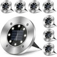 thumbnail image 1 of 8pcs 8LED Solar Lawn Lamp Outdoor Yard Buried Decoration Night Lights IP65 Waterproof PathWay Floor Under Ground Spot Lamp, 1 of 7