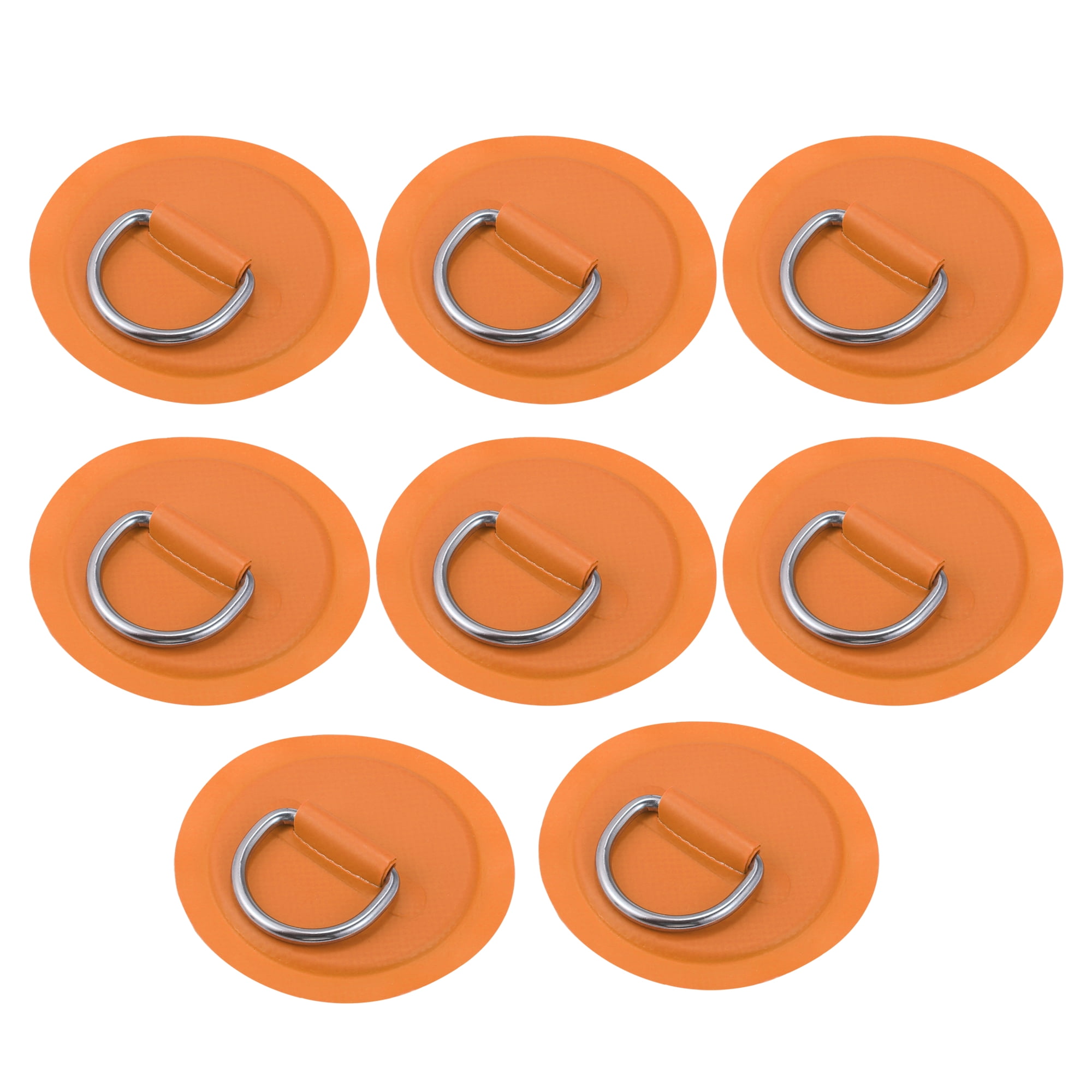 8pcs 8cm Orange D Ring Patch Stainless Steel Round Shape D Ring Pads ...