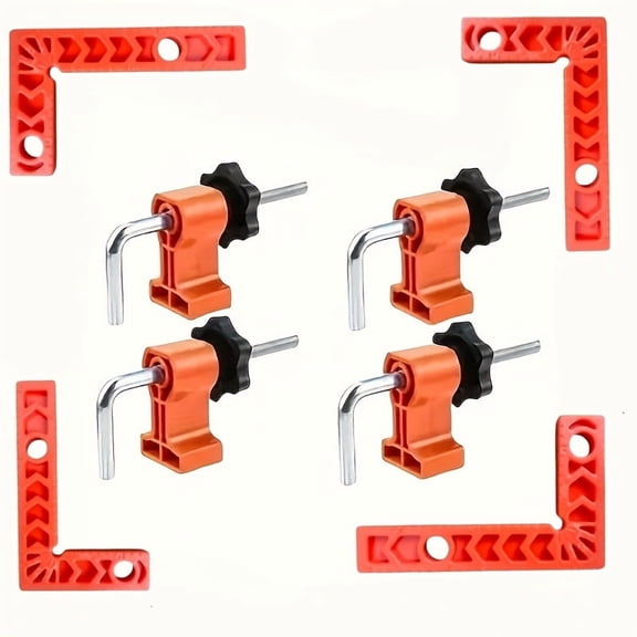 8pcs 90-Degree Right Angle Positioning Blocks, Woodworking Fixture Fixing Clamp L-Shaped Blocks for Picture Frames Cabinets Boxes