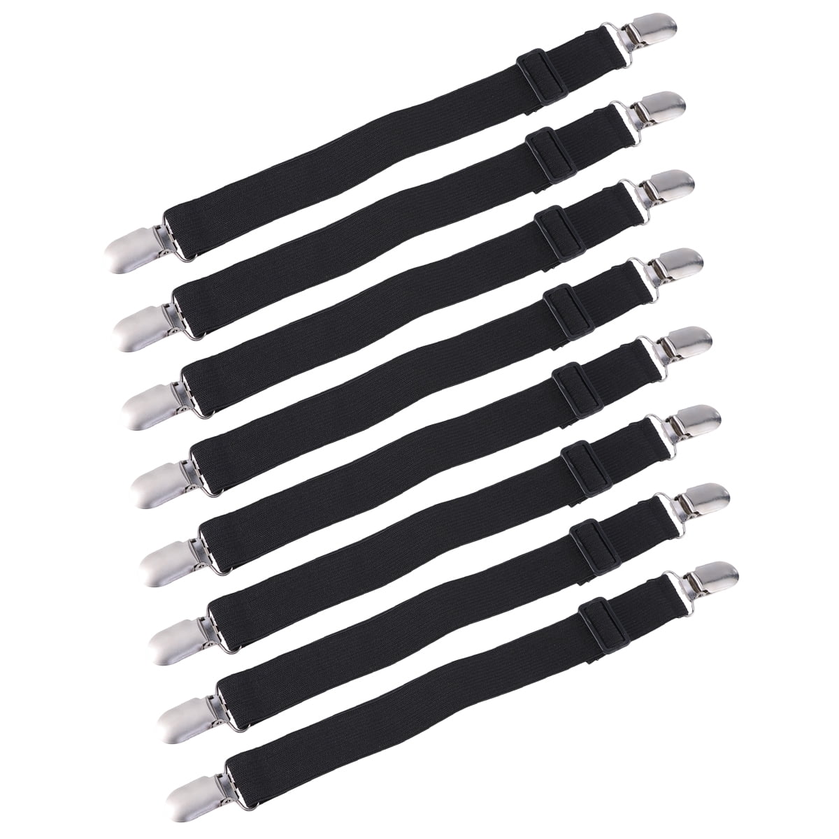 8pcs Adjustable Bed Sheet Fasteners Multifunctional Suspenders Gripper Elastic Straps Clips