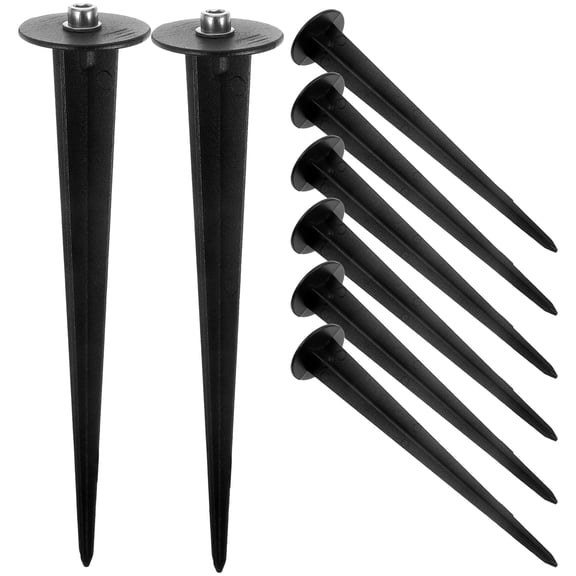 Black Aluminum Ground Stakes for Outdoor Decor Light Stakes Set of 8 Versatile Garden Supplies