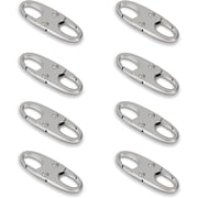 8pcs Anti Theft Zipper Clips Double Opening Small Carabiner Clips Zinc Alloy Zipper Pull Replacement for Travel, Commuting and Camping Sliver