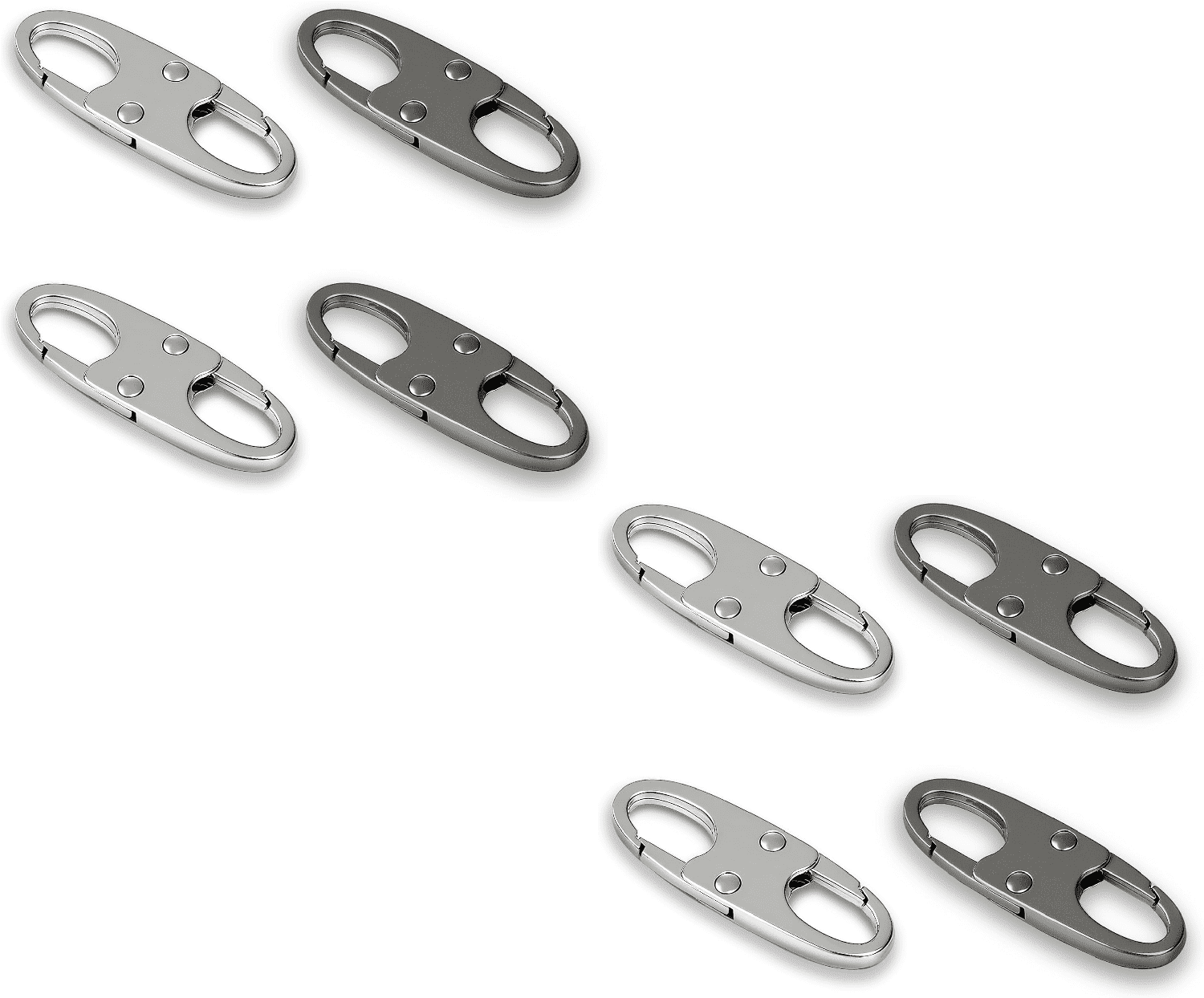 8pcs Anti Theft Zipper Clips Double Opening Small Carabiner Clips Zinc ...