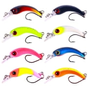 8pcs Artificial Minnow Lure Hard Baits Crankbait Topwater Fishing Tackle Swimbaits