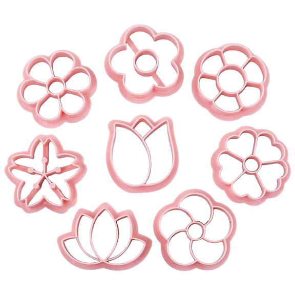 8pcs Assorted Flower Cookie Molds Biscuit Fondant Embosser Stamp Safe Baking Tool Holidays Celebration Bakewares