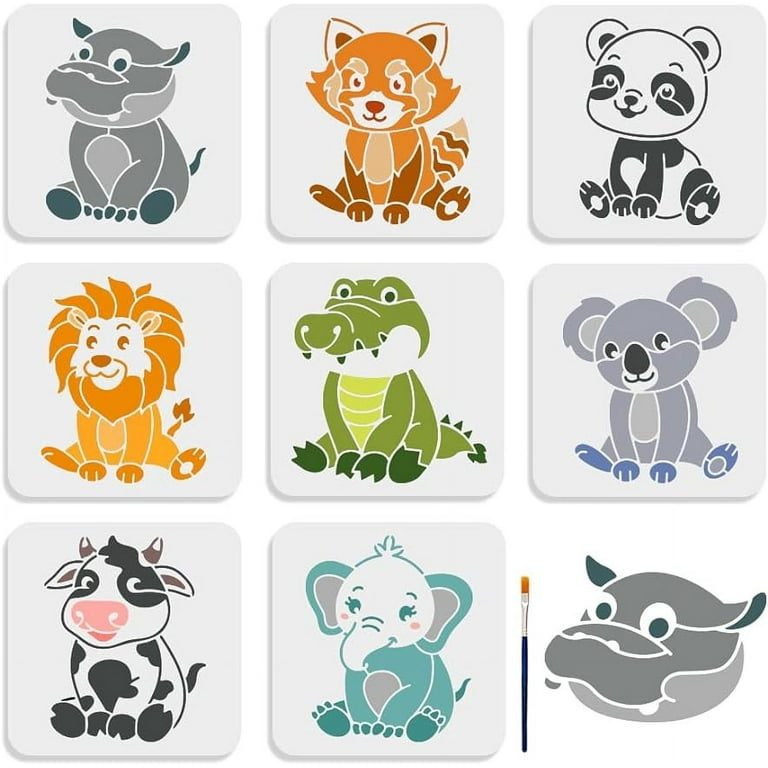 8pcs Baby Animal Stencils with Paint Brush Small Panda Lion Koala Cow Elephant Pattern Stencil Template Reusable Animal Painting Stencils - Walmart.com 8pcs-baby-animal-stencils-with-paint-brush-small-panda-lion-koala-cow-elephant-pattern-stencil-template-reusable-animal-painting-stencils-walmart-com