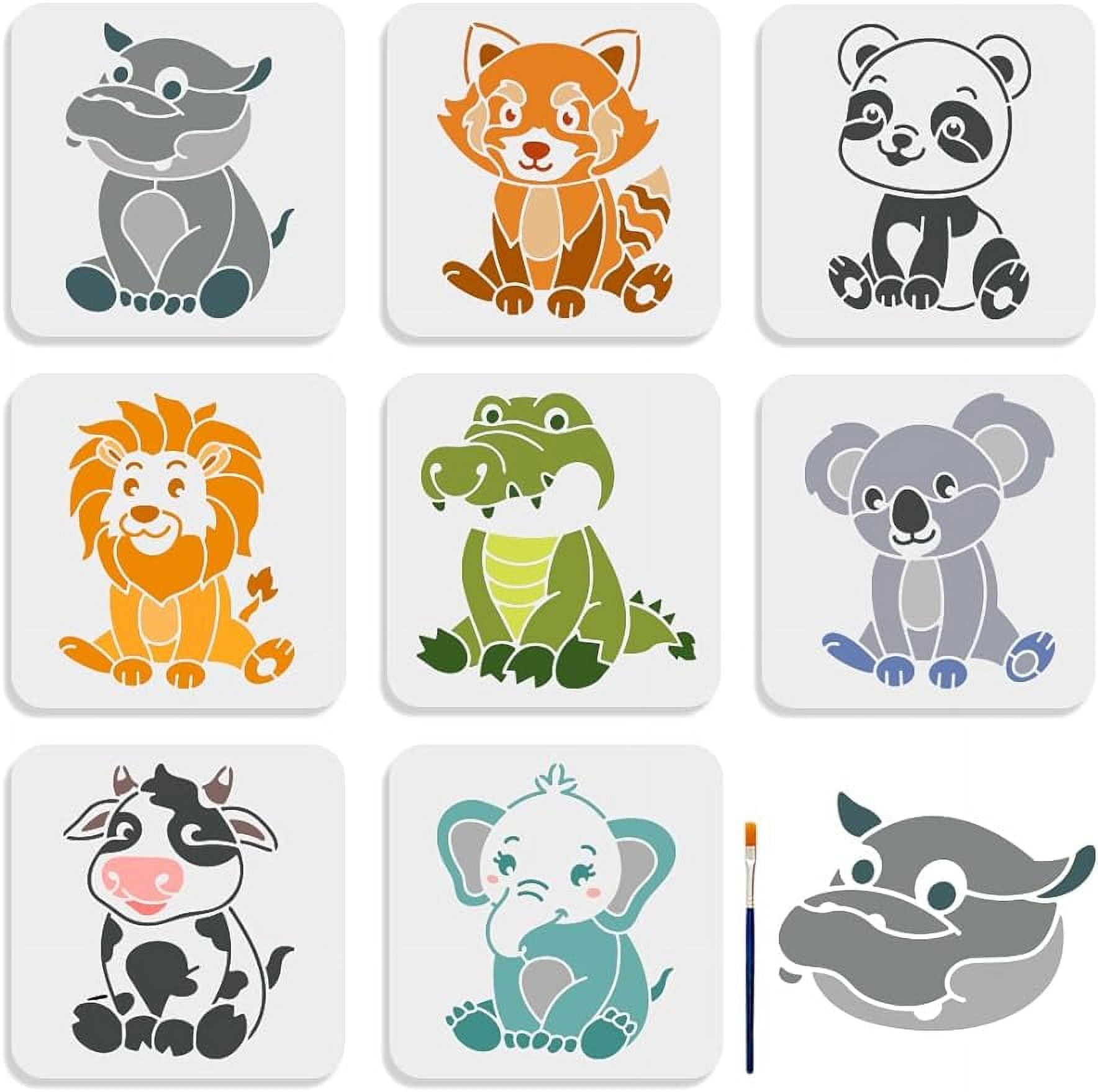 8pcs Baby Animal Stencils with Paint Brush Small Panda Lion Koala Cow Elephant Pattern Stencil Template Reusable Animal Painting Stencils - Walmart.com 8pcs Baby Animal Stencils with Paint Brush Small Panda Lion Koala Cow Elephant Pattern Stencil Template Reusable Animal Painting Stencils - Walmart.com