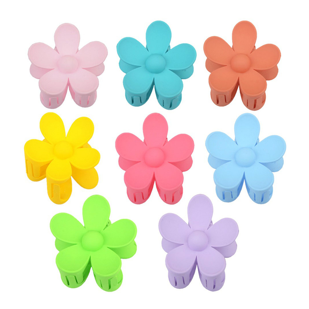 8pcs Big Hair Claw Clips Matte Flower Hair Clips Hair Catch Barrettes for Women