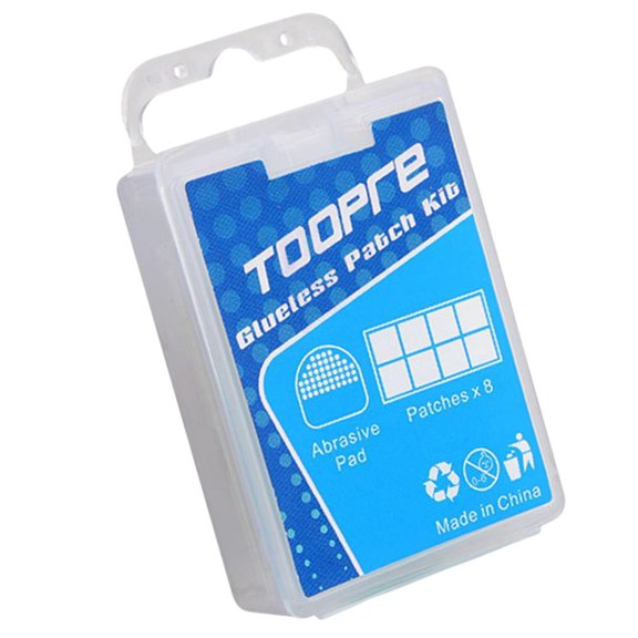 8pcs Bike Tire Patch, Puncture Repair Glueless Self-Adhesive Patches with Metal Rasp Portable Storage Box & Mountain Bike - without Tire Lever