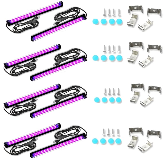 8pcs Black Light Strips, 10W 1ft Upgraded UV LED Black Light Strips for Luminous Parties, Posters, Tapestries, Bedroom Decor, Car Body Paint, Halloween Decoration
