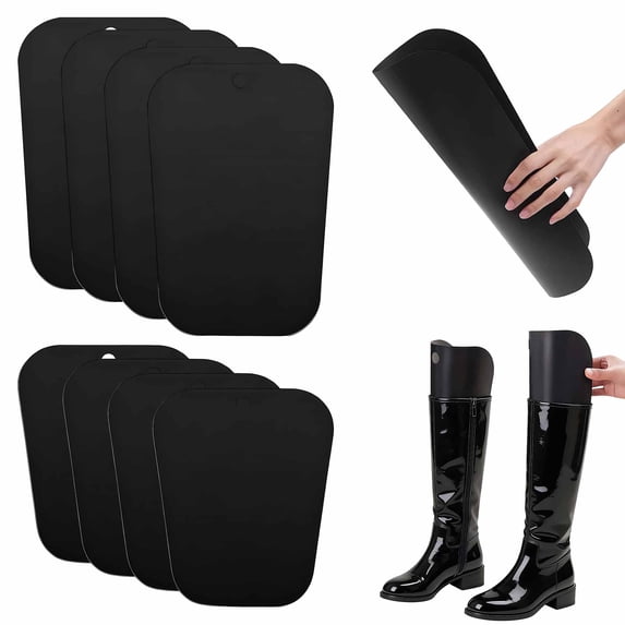 8pcs Boot Shaper Form Inserts Reusable Tall Boot Support Holder Pads for Men Women Knee High Boots Black