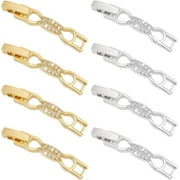 NOBRAND 6Pcs Zirconia Watch Extender Platinum Golden Necklace Bracelet Extender Chain Extension Clasp with Cubic Zirconia