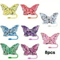 8pcs Butterfly Straw Cover Cap Reusable Straw Cover Cap Cute Silicone
