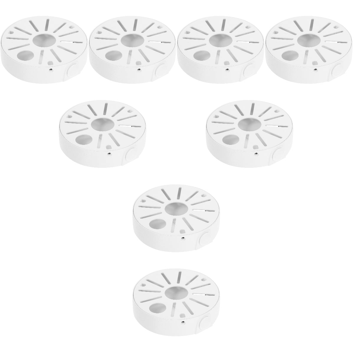KALLORY 8Pcs White Aluminum Alloy CCTV Junction Box for Outdoor Cable Management and Dome Camera Mount