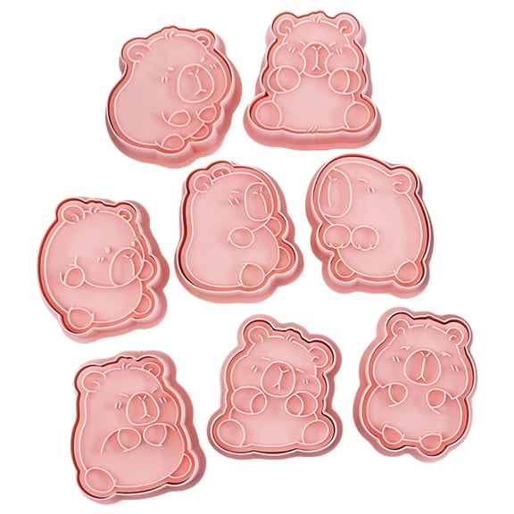 8pcs Capybaras Cookie Mould Biscuit Fondant Embosser Stamp for Wedding Parties Birthday Dessert Bakewares Pastries Tool