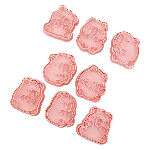 8pcs Capybaras Cookie Mould Biscuits Embosser Dessert Bakewares for Birthdays Weddings and Holidays Celebration
