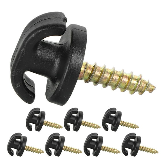 WEAVILUX 8Pcs Black Metal Auto Cargo Net Hooks Car Trunk Clips for Secure and Organized Storage