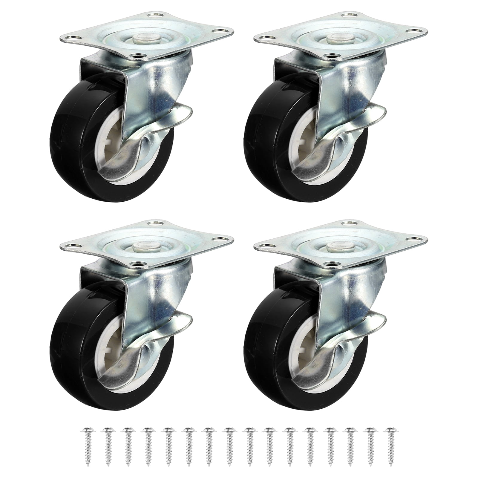 8pcs Caster Wheels (2 Inch) - 360 Degree Universal Swivel Plate Castors ...