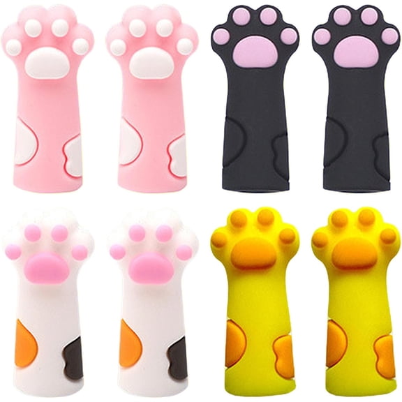 8pcs Cat Paw Knitting Needle Stoppers, Silicone Cute Knitting Needle Point Protectors Caps Stitch Needle Tip Covers Knitting Accessories for 11-17 (0.31-0.5 Inch) Needles (Color Combination 2)