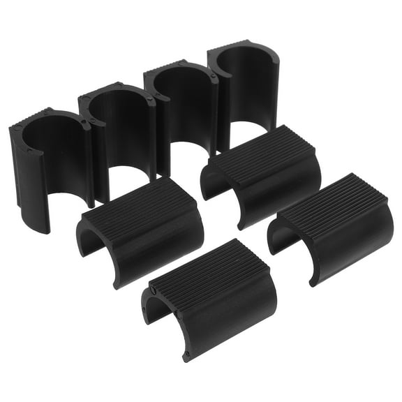 Homoyoyo 8pcs Black U-Shaped Plastic Bar Stool Floor Protectors for Office and Home Furniture Legs