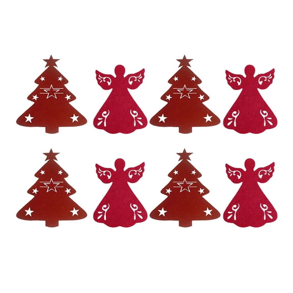 8pcs Christmas Cutlery Bag Pocket Tableware Forks Pockets Bags