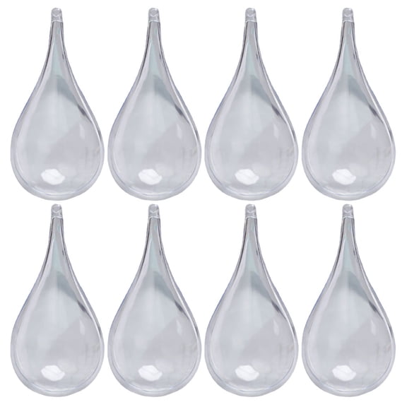 Plastic Water Drop Shape Balls Fillable Diy Craft Ornament 8Pcs 4.3x2.1in