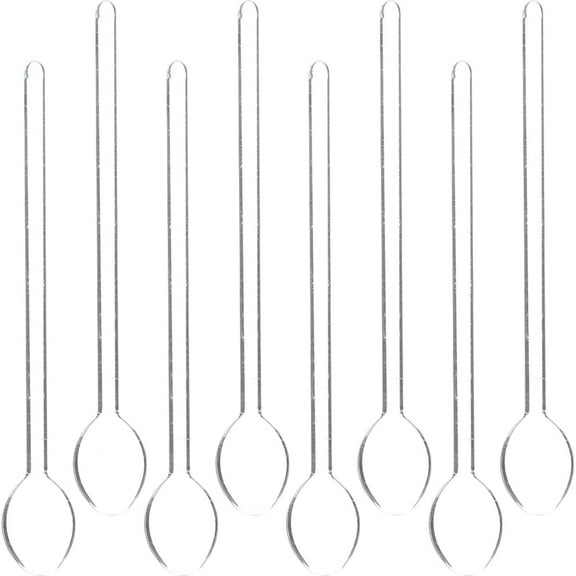 8pcs Clear Glass Espresso Spoons Cartoon Spoons Coffee Spoons Stir Spoons Tea Spoons