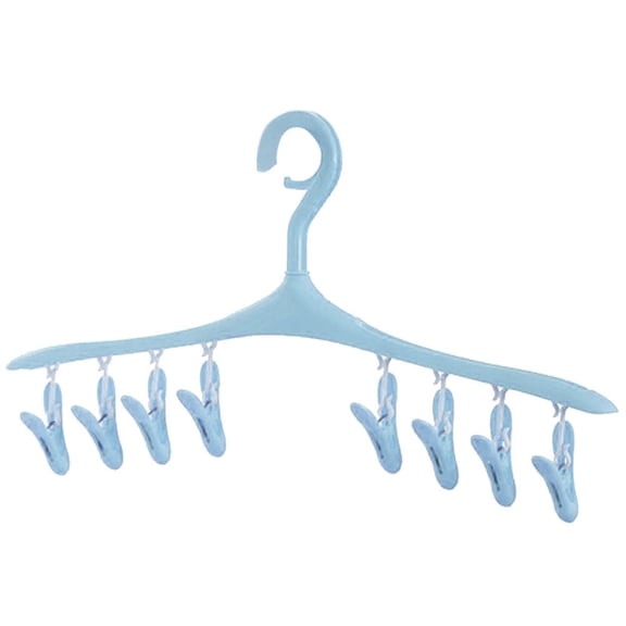 8pcs Clips Windproof Underwear Rotatable Multifunctional Sock Clothes Hanger(Blue)