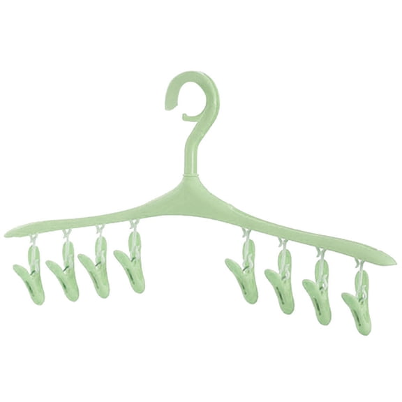8pcs Clips Windproof Underwear Rotatable Multifunctional Sock Clothes Hanger(Green)