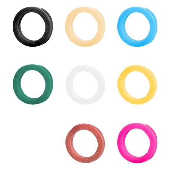 8pcs Colorful Plastic Key Covers Set for Easy Identification with Round and Semi Round Shapes in Vibrant Colors