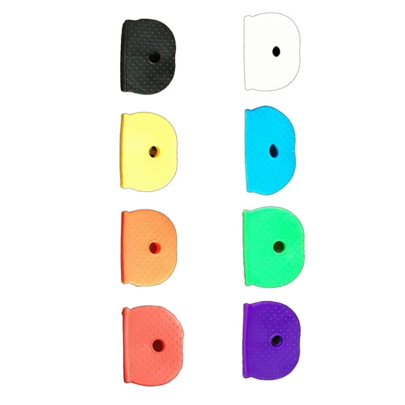8pcs Colorful Plastic Key Covers Set for Easy Identification with Round and Semi Round Shapes in Vibrant Colors