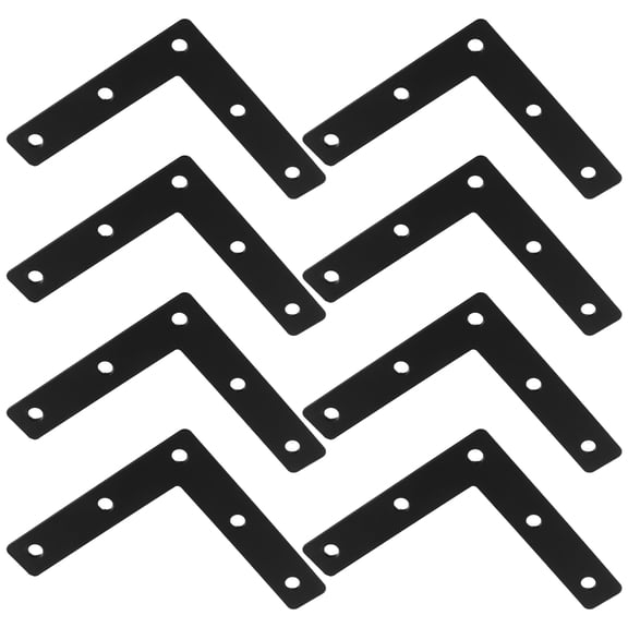 8pcs L-Shaped Corner Braces Furniture Joints Flat Brackets Fasteners for Table Shelf Support
