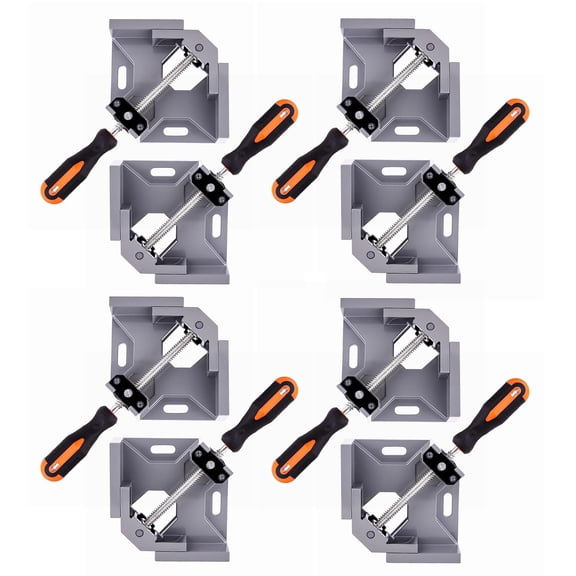8pcs Corner Clamp - Right Angle 90 Degree Wood Clamps For Woodworking With Adjustable Swing Jaw Aluminum Alloy Frame Welding Diy