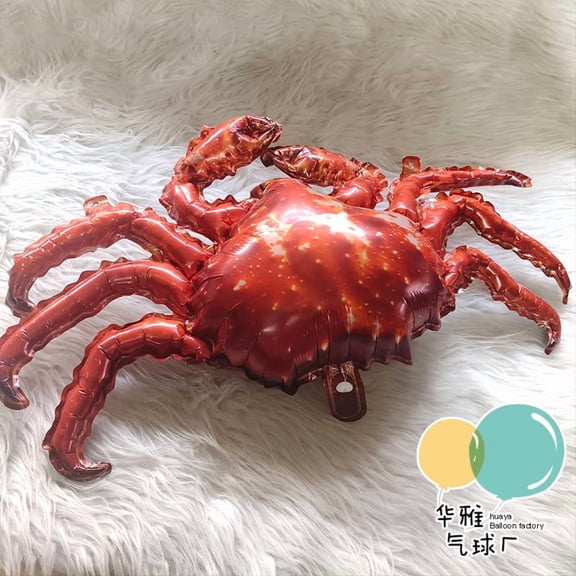 8pcs Crab-Shaped Aluminum Foil Balloons for Birthday, Festival, and Marine Animal Party Decorations - Inflatable Cartoon Party Supplies