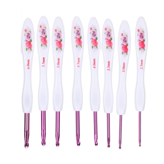 8pcs Crochet Hooks Curved Soft Handle Comfortable Portable Knitting Tool for Weaving Enthusiast