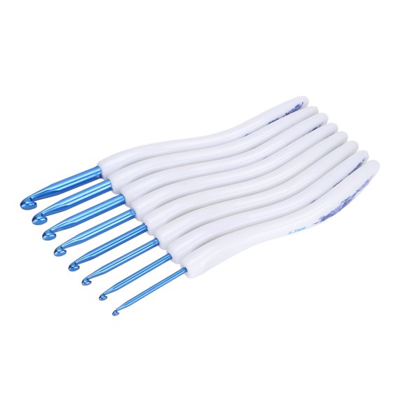 8pcs Crochet Hooks Curved Soft Handle Comfortable Portable Knitting Tool for Weaving Enthusiast