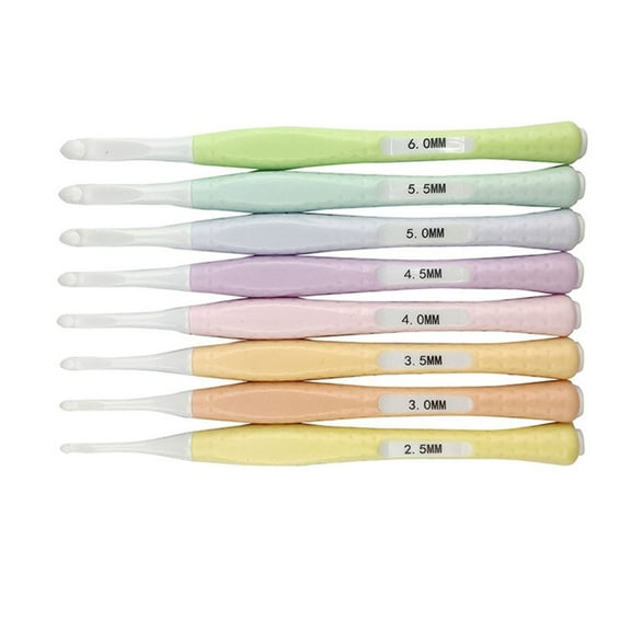 8pcs Crochet Hooks Soft Anti slip Handle Knitting Needle for Sewing 2.5-6mm