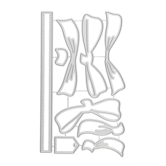 8pcs Cutting Template Large Beautiful Bow Diy Decorative Embossed Crafts