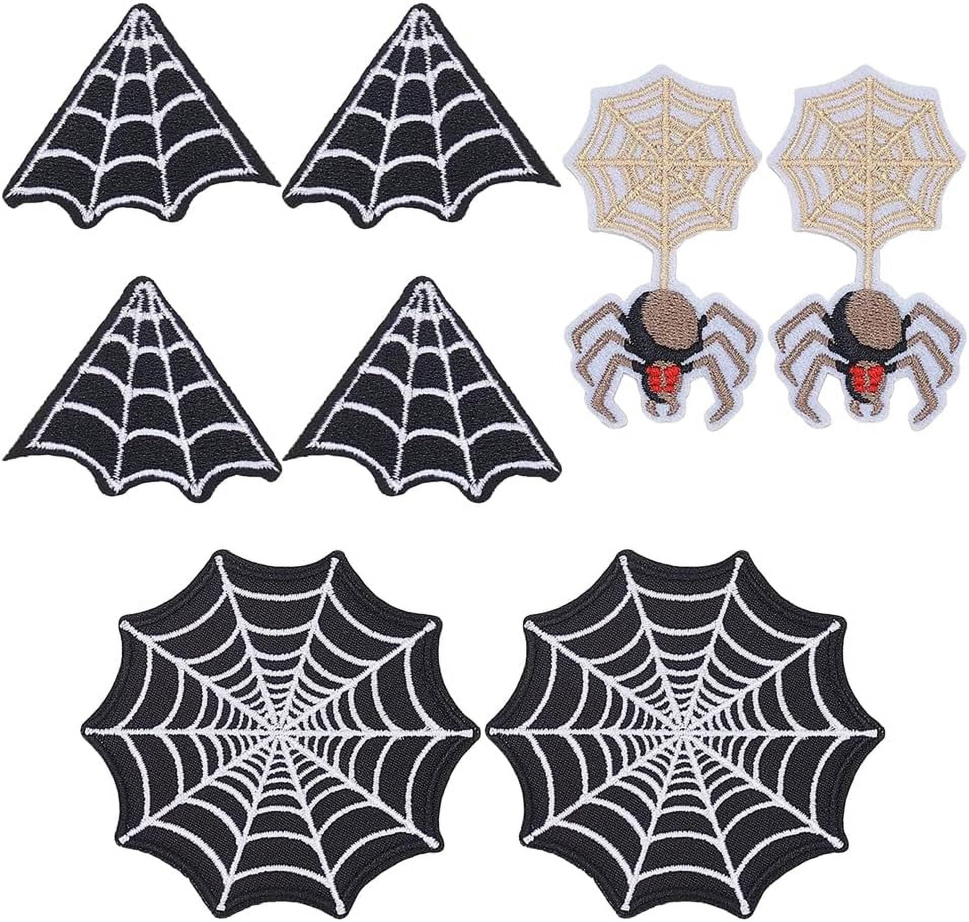 Spider Jacket Patch 8pcs DIY Spider Web Sew On Patches 4 Styles Sewing Spider Web Applique ...