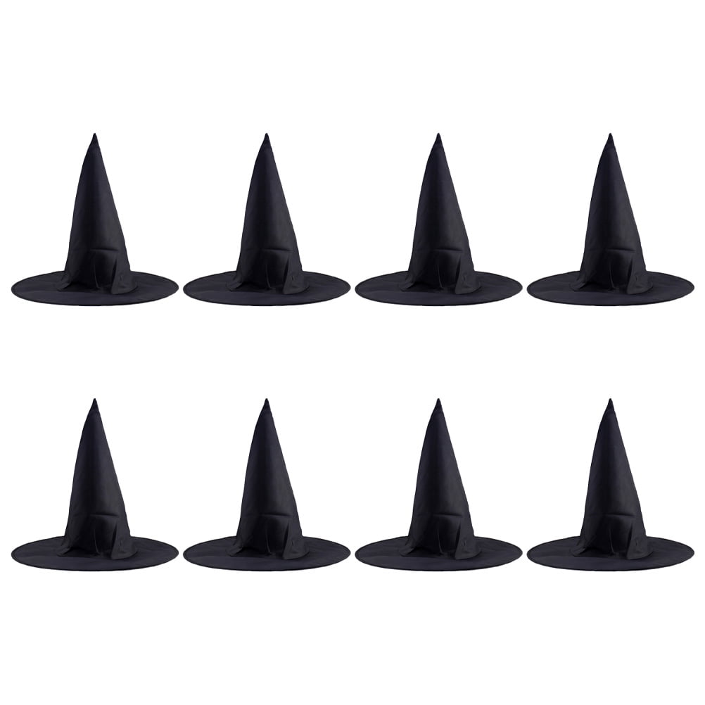 8pcs Decorative Halloween Witch Hats Party Cosplay Hats Wizard Caps for