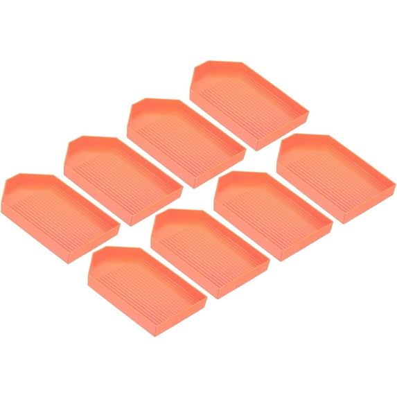 8pcs Diamond Painting Tray, 13x8cm Diamond Art Trays Bead Rhinestone Sorting Tray Organizer Large Plate Craft Tool Rectangle, Orange