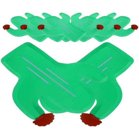 Raindrops 8pcs Cactus Shape Plates Hawaiian Themed Party Plates for Event Planners