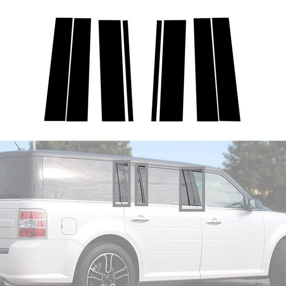 8pcs Door Window Panel Pillar Post Trim Decal Cover For Ford Flex 2009-2019