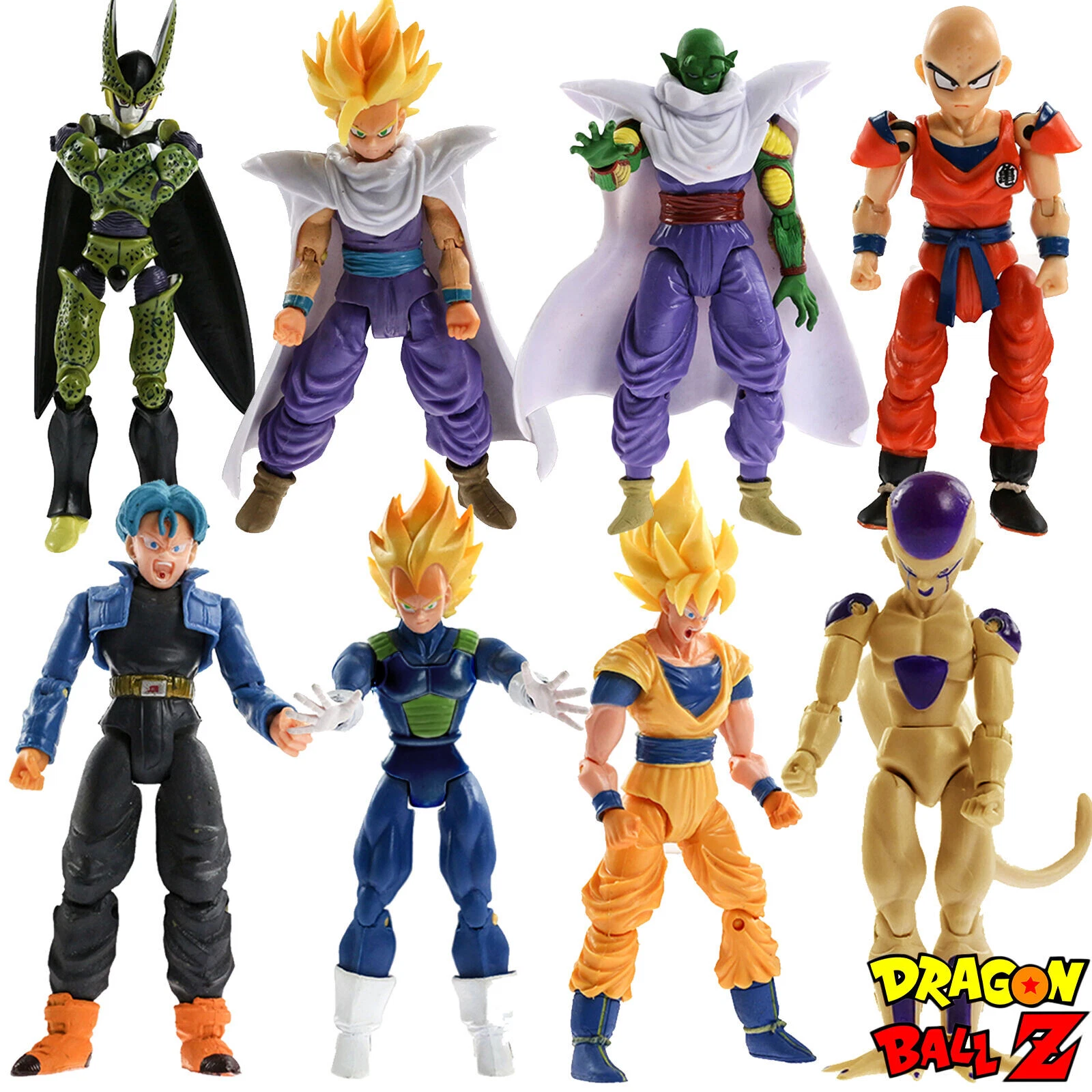 8pcs Dragon Ball Z DBZ Action Figures Set, 5" Movable Joint Anime Toys for Kids, Collectible Gift Set for Fans, Xmas & Birthday Present