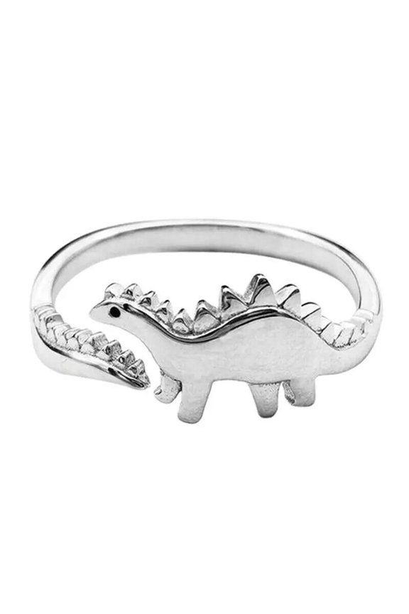 8pcs Dragon Zinc Alloy Cuff Rings for Unisex Aniaml Finger Ring Platinum Inner Diameter: 18mm