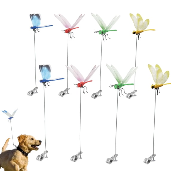 8pcs Dragonfly Clip Bug Repellent, Clip On Dragon Fly,Outdoor Fake Dragonfly Rod Clip For Hat, 3d Artificial Realistic Garden Stakes Decor To Keep Flies Away For Indoor Patio,Wasp Repellent