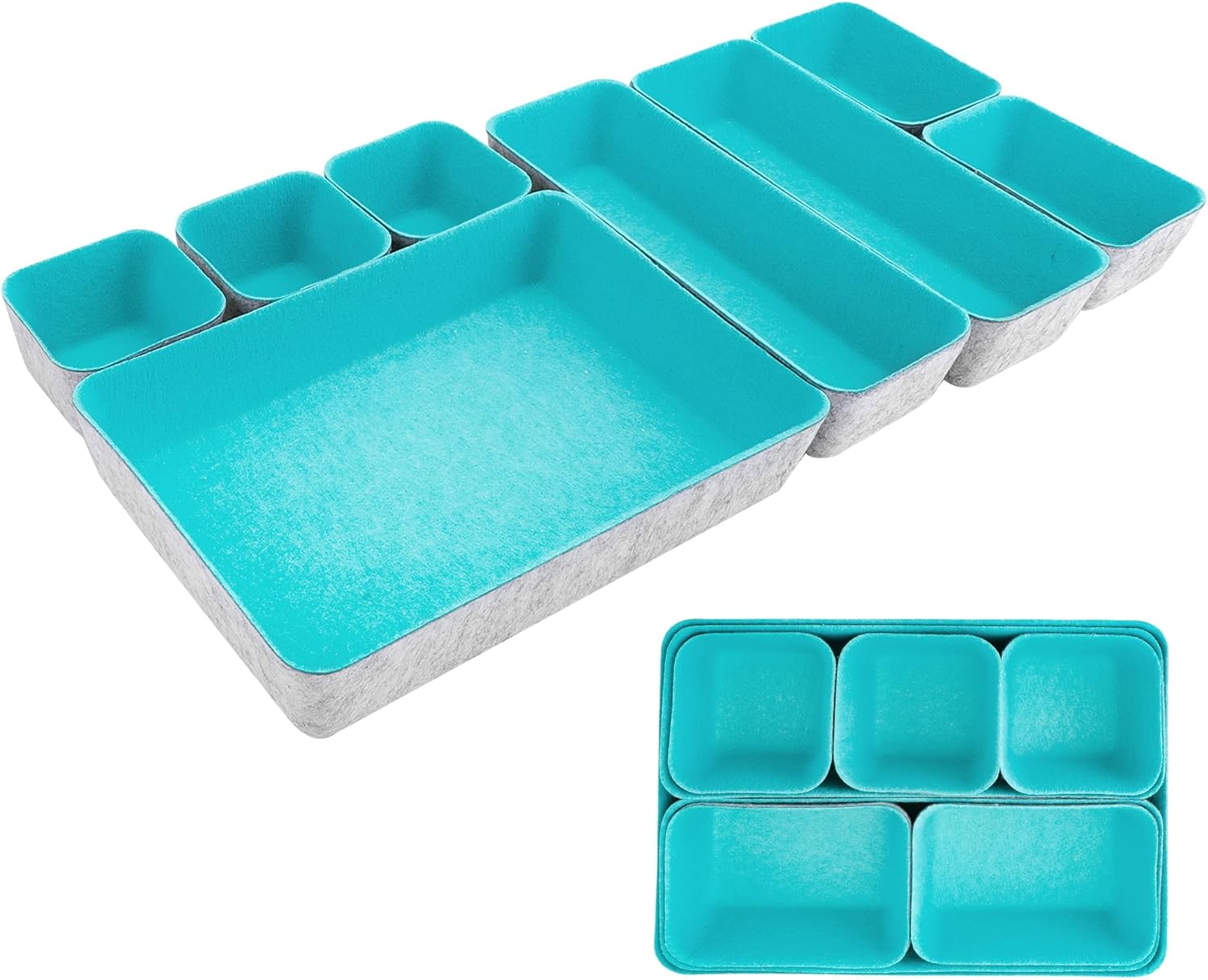 8pcs Drawer Organizers, Separators, Storage Box,Felt Storage Bins ...