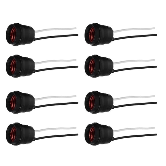 8pcs E27 Screw-In Lamp Socket: Black Waterproof Outdoor Light Base Holder - Weatherproof Lamp Holder Socket For Home Commercial Use