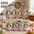 thumbnail image 1 of 8pcs Easter Bunny and Egg Hanging Ornaments – Flat Wooden Easter Decorations for Tree, Car Rearview Mirror, Backpack, DIY Crafts, Spring Party Gifts & Home Decor, 1 of 6